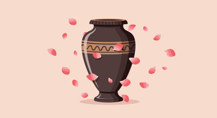 Fototapeta premium A cracked vase with flowers blooming from it.