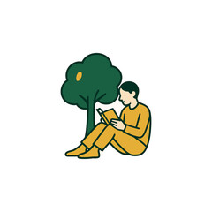 Person Reading Book Under Tree