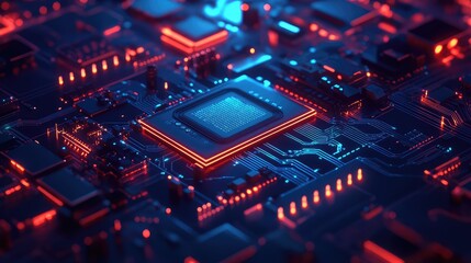 Fototapeta premium capacitor illuminating circuit board