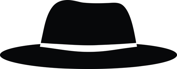 Fedora hat silhouette vector, fedora hat icon vector