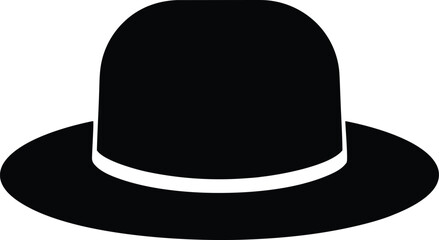 Fedora hat silhouette vector, fedora hat icon vector