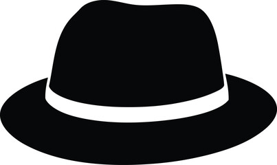 Fedora hat silhouette vector, fedora hat icon vector