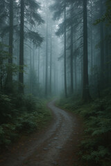 Obraz premium Misty forest 