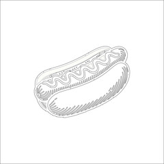 Classic new york hot dog illustration isolated on white background isolated on transparent background