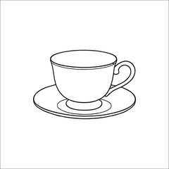 Decorative saucer graphic design element isolated on white background isolated on transparent background