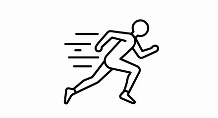 Running Man Icon, Speed and Motion