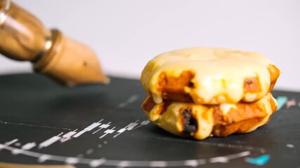 Analyzing Waffle Sales Trends with Wooden Pen: A Focus on Food Industry and Data Analysis - Powered by Adobe