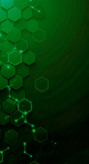 The Future of Technology and High-Tech Innovation, a Blue Background with a Network of Glowing Hexagons, Ideal for Corporate and IT Themes.