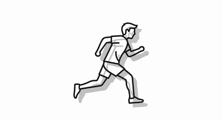 Running Man Line Art Illustration