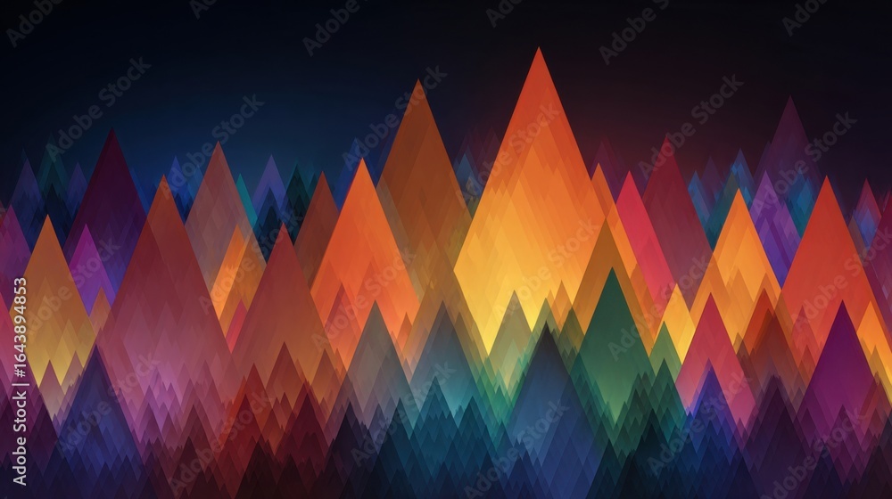 Poster a colorful abstract background with a mountain range