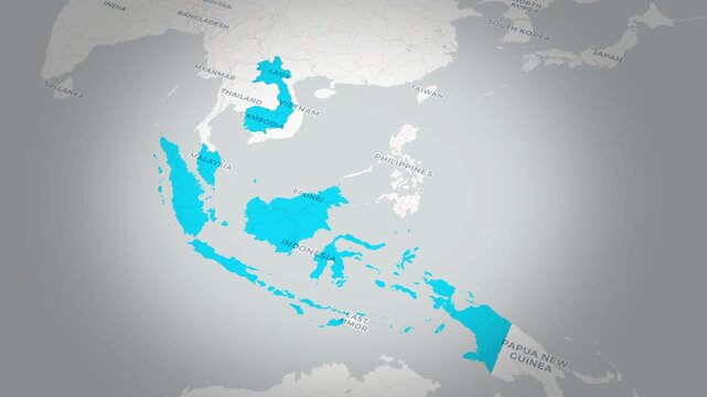 ASEAN Border Line Map &ndash; Southeast Asia Geographic Overview