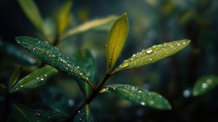 a close up of a plant with water droplets