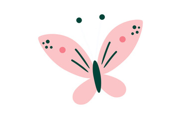 A charming pink butterfly graphic with delicate wings and minimalist design is perfect for adding a touch of nature to any project.