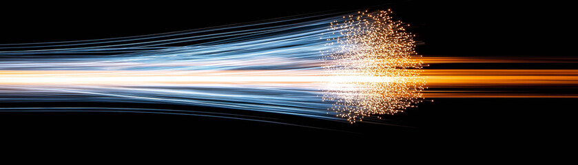 Fiber optic data flow high speed digital information stream technology background