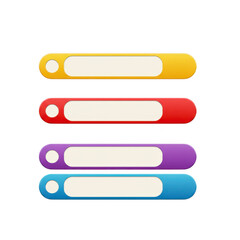 Obraz premium Colorful horizontal button bar with circular indicators and blank text fields