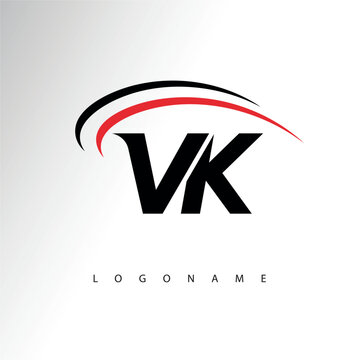 VK Modern Minimalist Letter Monogram Logo - Sleek Stylish Branding & Visual Identity Design