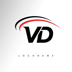 VD Modern Minimalist Letter Monogram Logo - Sleek Stylish Branding & Visual Identity Design