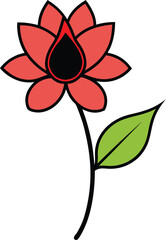 A flower with a single teardrop vector illustration
