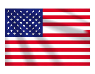 Flat Vector United States Flag with Clean Design and Accurate Proportions, Transparent Background PNG