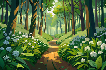 Obraz premium tropical forest with palm trees