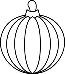  Pumpkin Christmas baubles for a tree line art illustration.