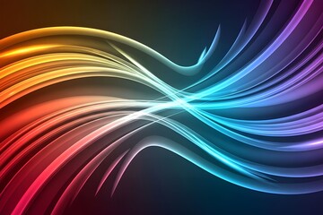 Naklejka premium Vibrant Abstract Digital Art with Flowing Colorful Lines and Modern Elegance