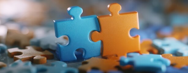 The colorful puzzle pieces connecting in a playful and engaging manner.