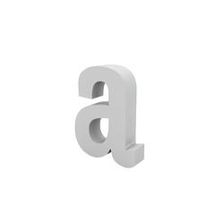 Light gray three-dimensional letter A on a black background.