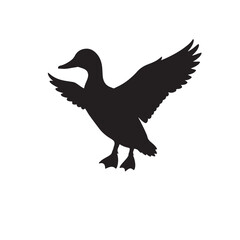 Fototapeta premium Mallard duck silhouette vector illustration