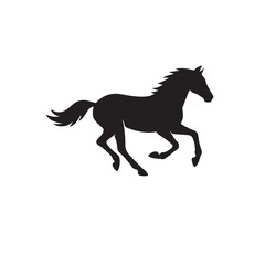 Silhouette vector  of a running horse