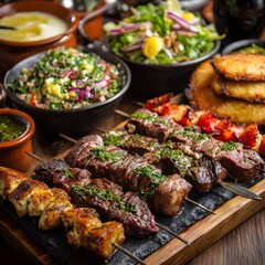 Brazilian Churrasco Grilled Meats Skewers