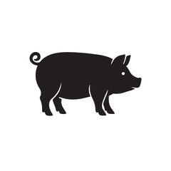 Silhouette of a pig vector illustration