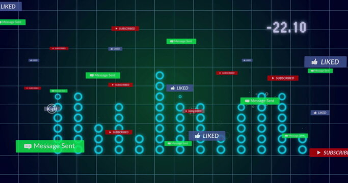 Showing social media metrics on dashboard, with turquoise bars, colored labels and numeric display
