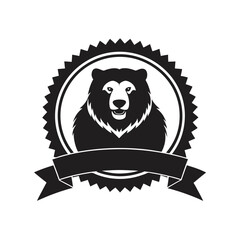 vintage logo style bear vector line art