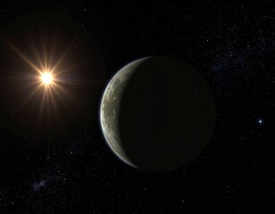 Planetary Encounter A Cosmic Perspective of a Distant World, Illuminated by a Stellar Beacon