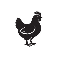 Silhouette of a chicken or hen