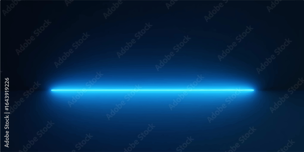 Poster blue abstract background with glowing light lines and digital design elements