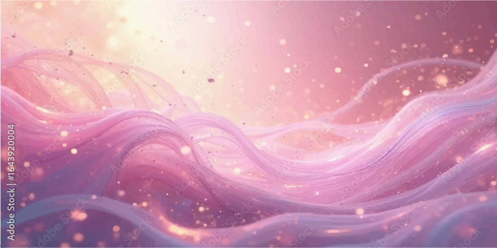 Poster abstract pink background with flowing bubbles and soft wave design