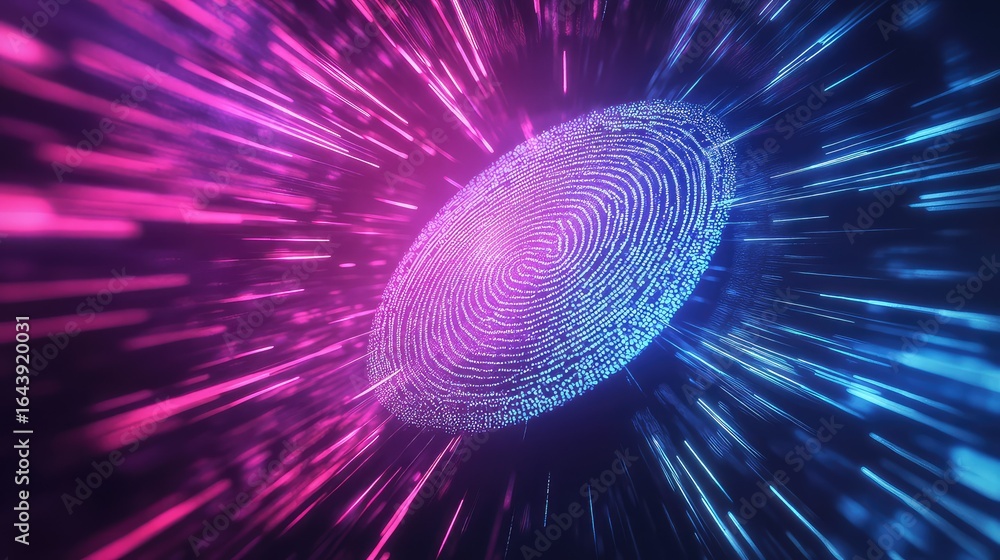 Poster security exploding view of biometric scanner