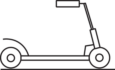 Kids Scooty Icon – Minimalist Outline and Filled Style Vector Illustration