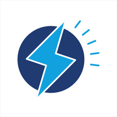Flash Flat Blue Icon