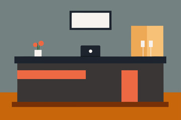 Office with Onyx Reception Counter