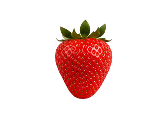 Vibrant Single Strawberry: Perfect for Culinary Designs on White Background