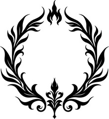 Ornamental Floral Circular Frame – Decorative Vector Border Design"