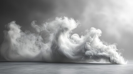 Dynamic cloudy swirls indoor studio abstract art minimalist environment close-up view ethereal concept