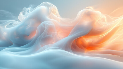 Fototapeta premium Dynamic flow of ethereal smoke against a soft gradient background abstract art digital artwork calm environment artistic perspective