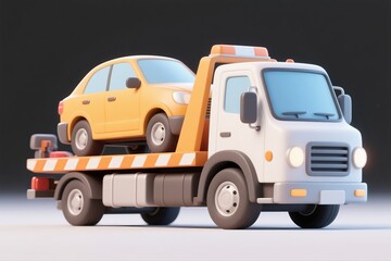 Naklejka premium Cartoon Tow Truck 3D Model
