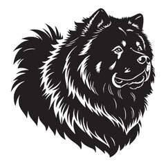 black chow chow Silhouette Vector, High Quality Illustration on White Background