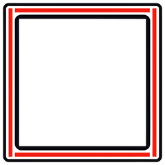 Modern black and red geometric square border design