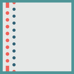 Abstract pattern of red and blue circles and rectangles on a light gray background